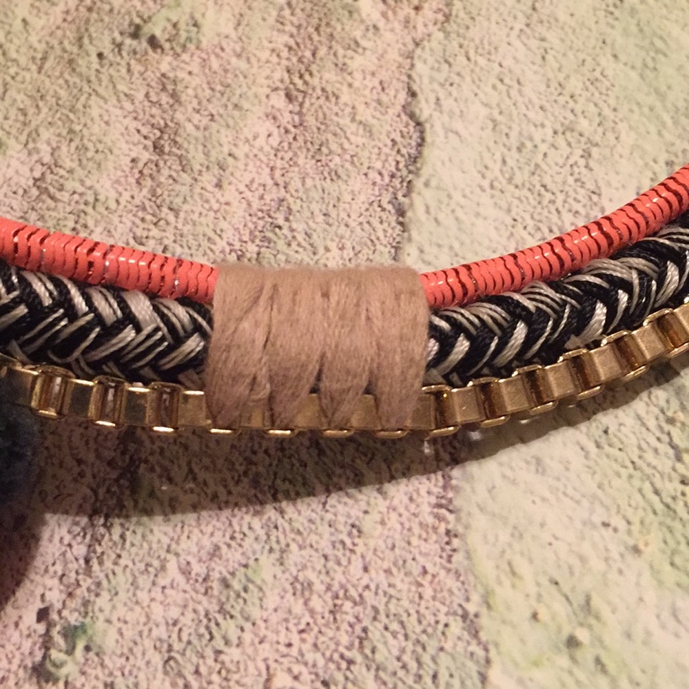 NWT Express Tassel PomPom statement bib necklace - Picture 4 of 5